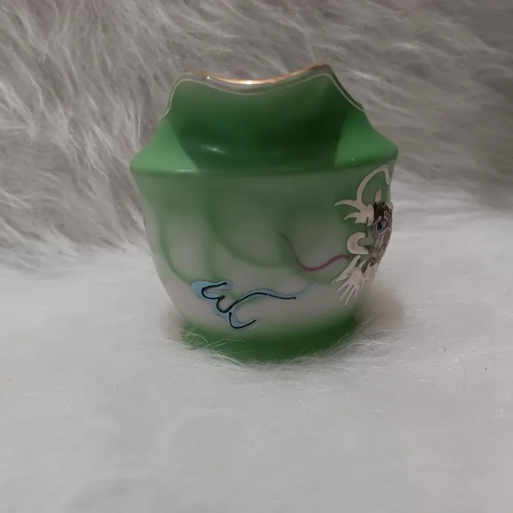 Vintage Hand Decorated Japan Green Moriage Dragon tea set